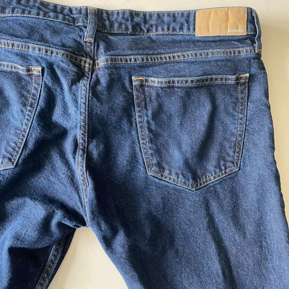 Bonobos Jeans Men 38X31 Blue All Season Cotton Blend Slim fit Stretch Jeans